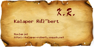 Kalaper Róbert névjegykártya